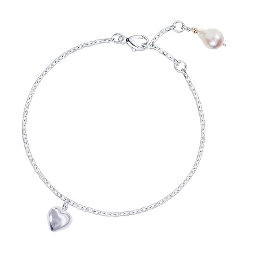 Isla Silver Heart Charm Bracelet - Australia Designer Modern Silver ...